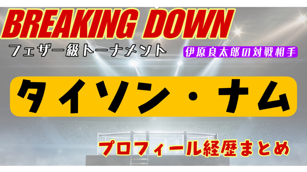 井原良太郎の対戦相手「タイソン・ナム」ってホントに強いの？【wikiプロフィールまとめ】