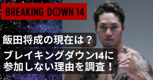 飯田将成は何故ブレイキングダウン14に出ないの？現在の活動について紹介！ Webライターさんが語る情報発信サイト