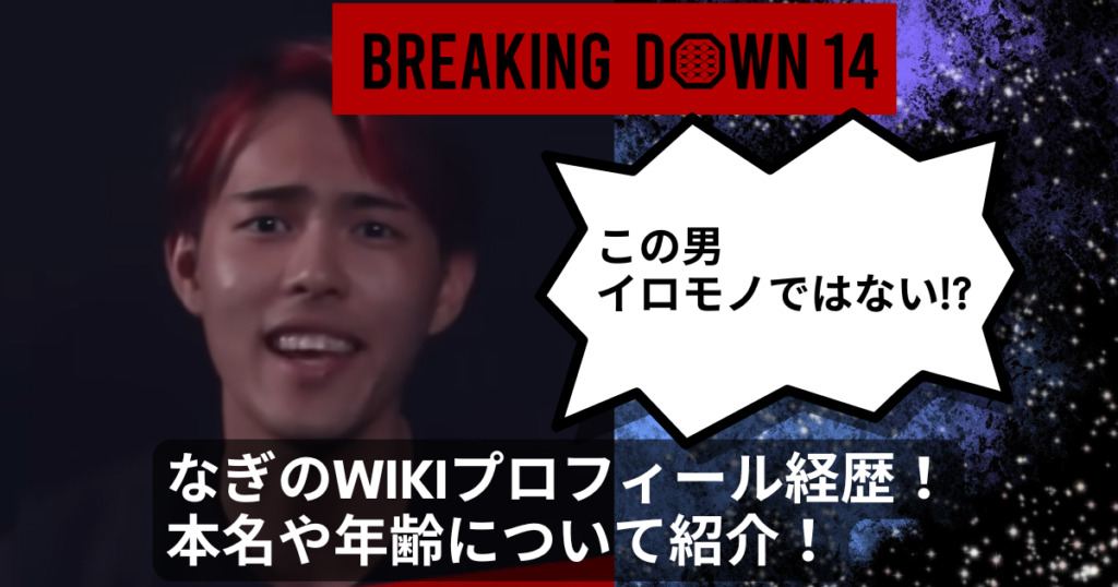 【ブレイキングダウン】なぎのwikiプロフィール経歴！本名や年齢について紹介！