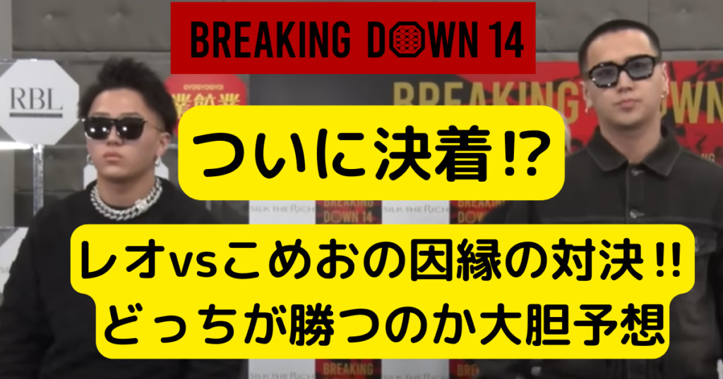 レオとこめおの因縁って何なの？どっちが勝つのか大胆予想【ブレイキングダウン14】